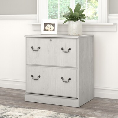 Bush Furniture Saratoga 2-Drawer Lateral File Cabinet, Linen White Oak (EX45754-03)