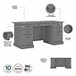 Bush Furniture Saratoga 66"W Executive Desk with File Cabinet and Bookcase Set, Modern Gray (SAR001MG)