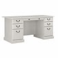Bush Furniture Saratoga 66"W Executive Desk with Drawers, Linen White Oak (EX45766-03K)
