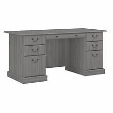 Bush Furniture Saratoga 66 Executive Desk with Drawers, Modern Gray (EX45866-03K)