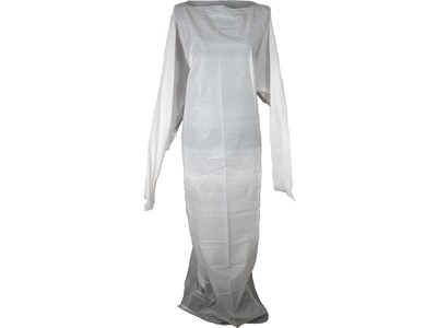 Unimed Unisex CPE Isolation Gown, White, 60, 100/Carton (WTLG102760W)