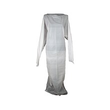 Unimed Unisex CPE Isolation Gown, White, 55, 100/Case (WTLG102755W)