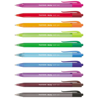 Paper Mate InkJoy 100 RT Retractable Ballpoint Pen, Medium Point, Assorted Ink, 20/Pack (1951396)