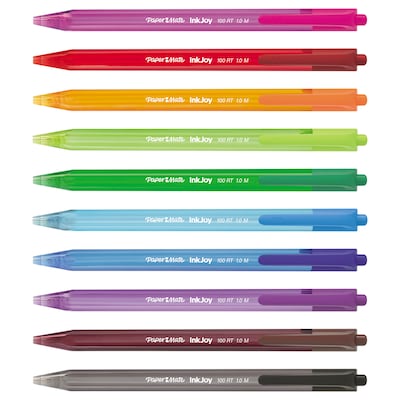 Paper Mate InkJoy 100 RT Retractable Ballpoint Pen, Medium Point, Assorted Ink, 20/Pack (1951396)