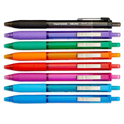 Paper Mate InkJoy 300RT Retractable Ballpoint Pens, Medium Point, 1.0mm, Assorted Ink, 8/Pack (17815