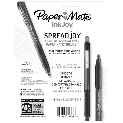 Paper Mate InkJoy 300RT Retractable Ballpoint Pen, Medium Point, Black Ink, 8/Pack (1781565/1945920)