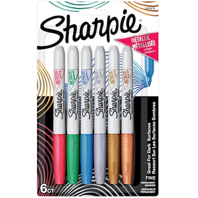 Sharpie Permanent Marker, Fine Tip, Silver Metallic, Dozen (39100)