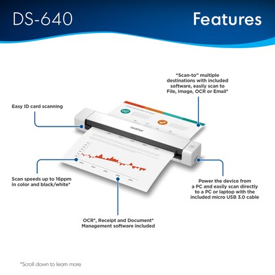 Brother DSmobile DS-640 Portable Scanner White