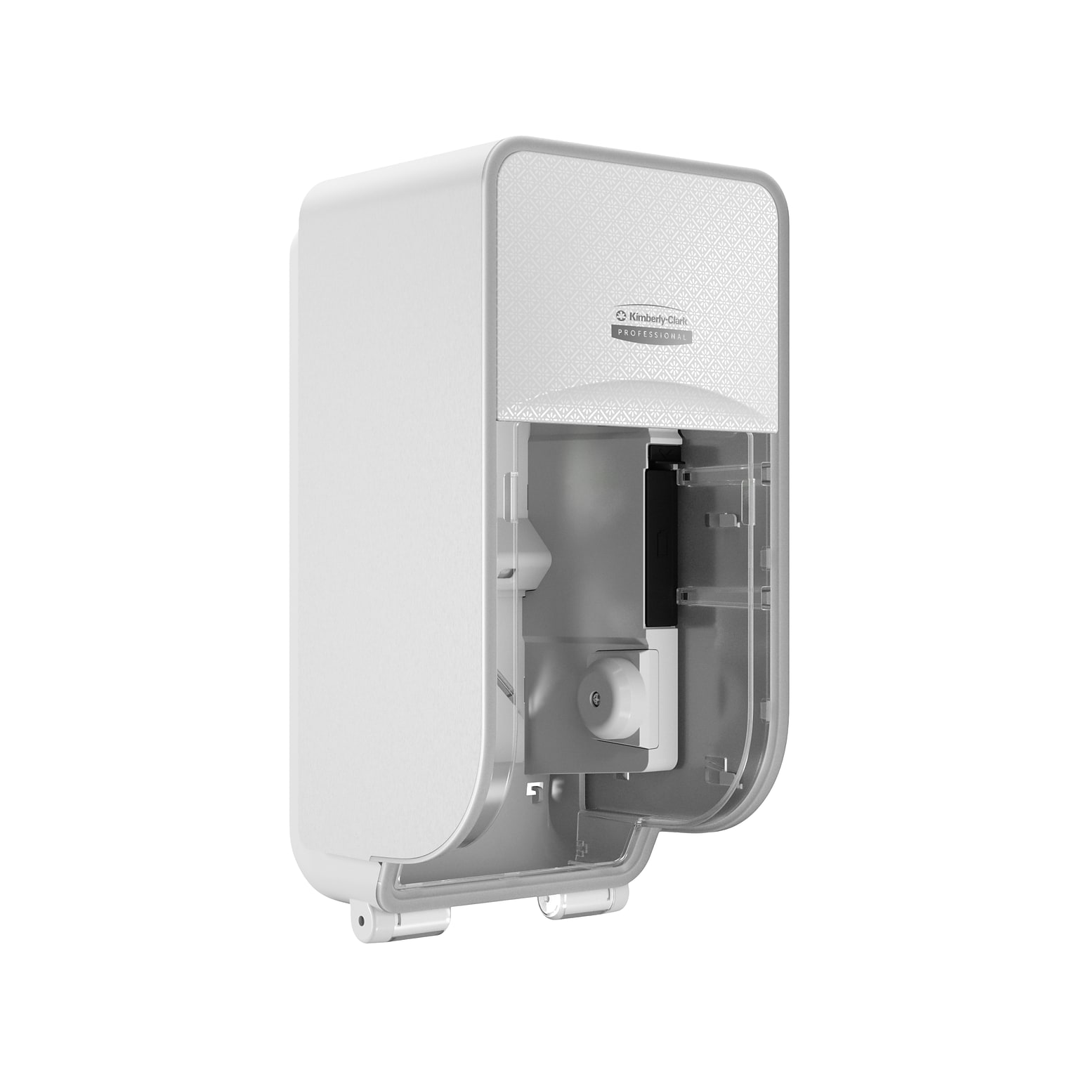 Kimberly-Clark Professional ICON Coreless 2-Roll Vertical Toilet Paper Dispenser with Faceplate, White Mosaic (58711)