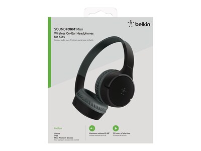 Belkin SoundForm Wireless On-Ear Headphones, Bluetooth, Black (AUD001BTBK)