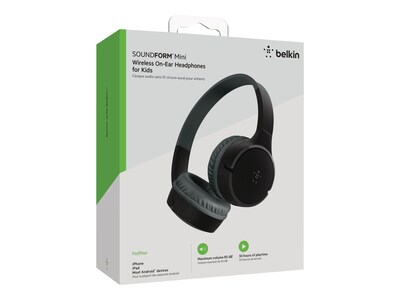 Belkin SoundForm Wireless On-Ear Headphones, Bluetooth, Black (AUD001BTBK)