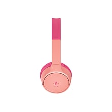 Belkin SoundForm Wireless On-Ear Headphones, Bluetooth, Pink (AUD001BTPK)