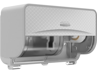 Kimberly-Clark Professional ICON Coreless 2-Roll Horizontal Toilet Paper Dispenser with Faceplate, Silver Mosaic (53698)