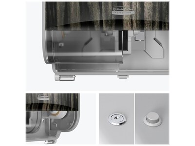 Kimberly-Clark Professional ICON Coreless 2-Roll Horizontal Toilet Paper Dispenser with Faceplate, Ebony Wood Grain (58752)