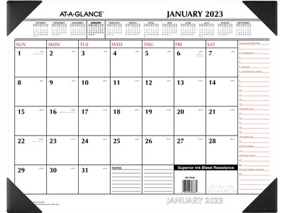 2023 AT-A-GLANCE 21.75 x 17 Monthly Desk Pad Calendar, White/Black (SK1170-00-23)