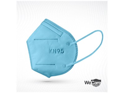 WeCare Disposable KN95 Face Mask, Adult, Blue, 20/Pack (WCKN97)