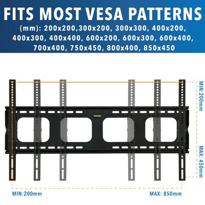 Mount-It! Heavy Duty Tilting Flat Screen TV Wall Mount Bracket for 43" to 80" VESA Mount TVs, 2mm Thick Steel (MI-303L)