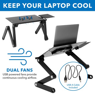 Mount-It! Adjustable Laptop Stand with Cooling Fans and Mouse Pad (MI-7211)