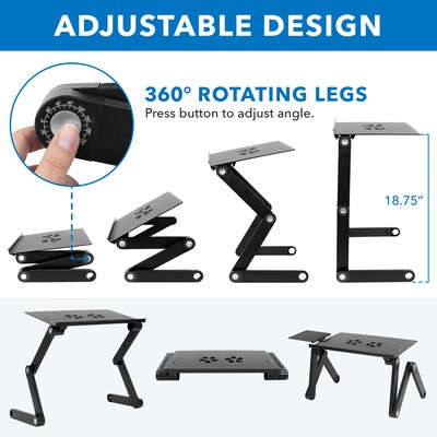 Mount-It! Adjustable Laptop Stand with Cooling Fans and Mouse Pad (MI-7211)