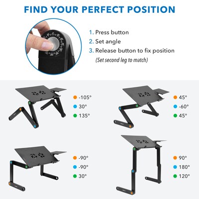 Mount-It! Adjustable Laptop Stand with Cooling Fans and Mouse Pad (MI-7211)