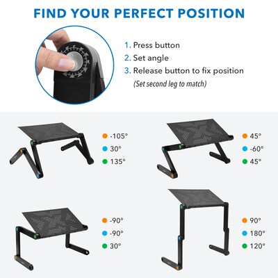 Mount-It! Adjustable Vented Aluminum Laptop Stand (MI-7210)