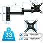 Mount-It! Full-Motion Single Monitor Wall Arm Mount, Up to 30", Black (MI-404)