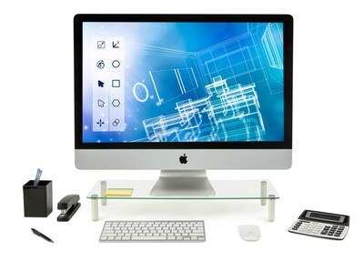 Mount-It! Glass Monitor Riser, 22" Wide, Clear (MI-7263)