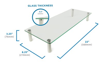 Mount-It! Glass Monitor Riser, 22" Wide, Clear (MI-7263)