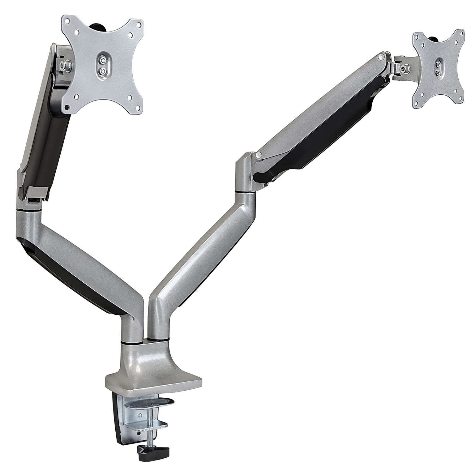 Mount-lt! Adjustable Dual Monitor Arm Mount, Up To 32, Silver (MI-1772)