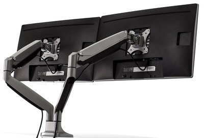 Mount-lt! Adjustable Dual Monitor Arm Mount, Up To 32", Silver (MI-1772)