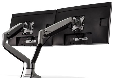 Mount-lt! Adjustable Dual Monitor Arm Mount, Up To 32, Silver (MI-1772)