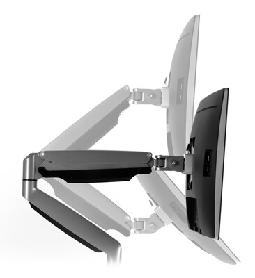 Mount-lt! Adjustable Dual Monitor Arm Mount, Up To 32", Silver (MI-1772)