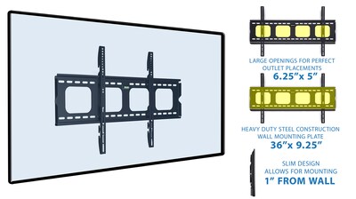 Mount-It! Low Profile Fixed Flat Screen TV Wall Mount Bracket for 42" to 70" VESA Mount TVs (MI-305L)