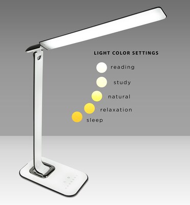 Mount-It! Turcom Dimmable LED Desk Lamp with USB Ports for Chargers (TS-7005)