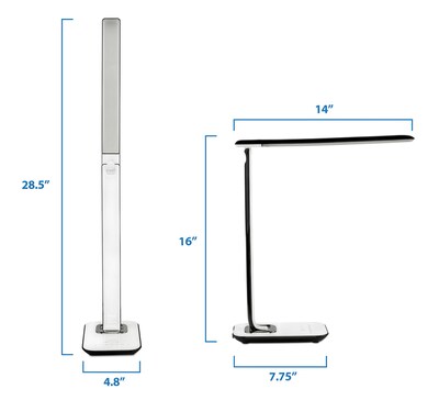 Mount-It! Turcom Dimmable LED Desk Lamp with USB Ports for Chargers (TS-7005)