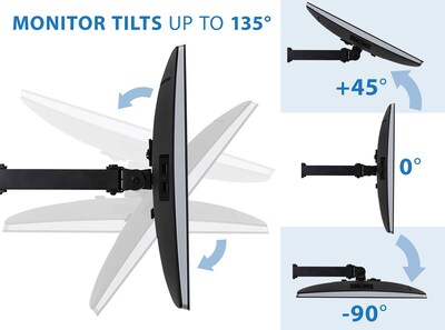 Mount-lt! Adjustable Triple Monitor Stand, Up to 27", Black (MI-2789)