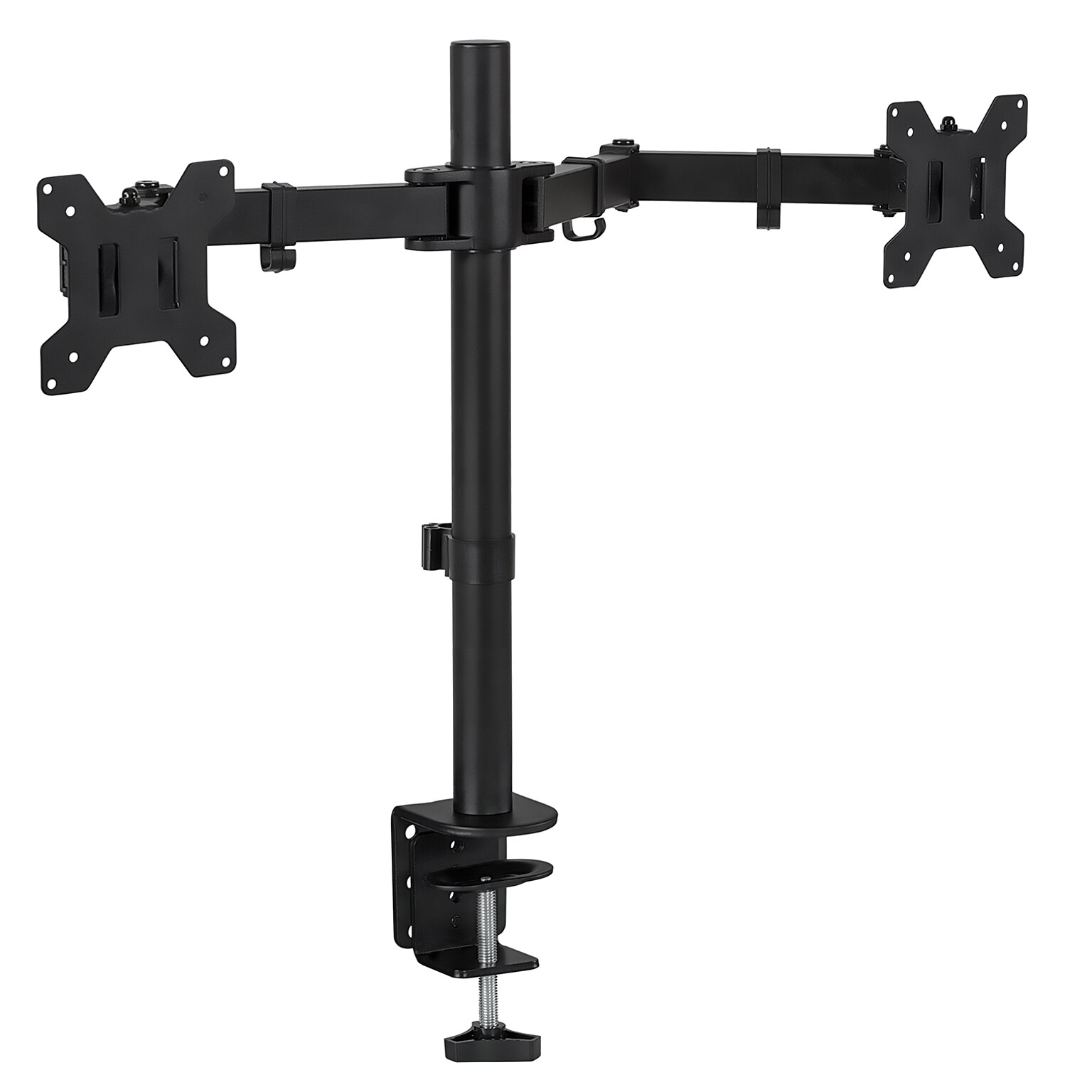 Mount-It! Adjustable Dual Monitor Arm Mount, Up To 27 Monitor, Black (MI-2752)