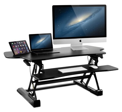 Mount-It! 48W Rectangular Adjustable Metal Standing Desk Converter, Black (MI-7925)