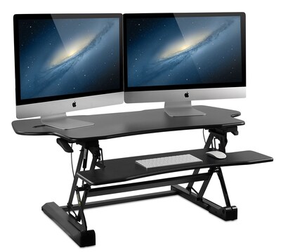 Mount-It! 48"W Rectangular Adjustable Metal Standing Desk Converter, Black (MI-7925)