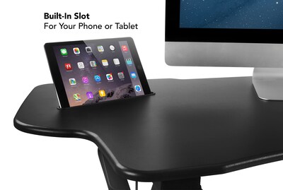 Mount-It! 48"W Rectangular Adjustable Metal Standing Desk Converter, Black (MI-7925)