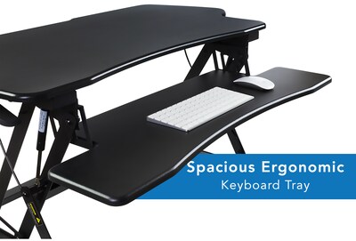 Mount-It! 48"W Rectangular Adjustable Metal Standing Desk Converter, Black (MI-7925)