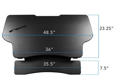 Mount-It! 48"W Rectangular Adjustable Metal Standing Desk Converter, Black (MI-7925)