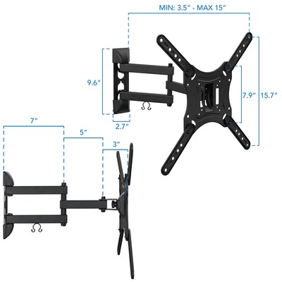 Mount-It! Full Motion Flat Screen TV and Monitors Wall Mount Bracket for 23" to 55" VESA Mount Screens (MI-4110)