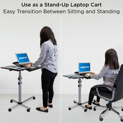 Mount-It! Rolling Adjustable Laptop Tray and Projector Cart (MI-7945)