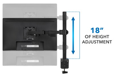 Mount-It! Adjustable Single Monitor Arm Mount, Black(MI-2751)