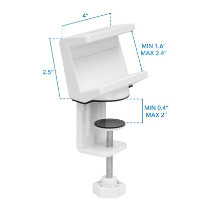 Mount-It! 3-Outlet 3-USB Port 5' Surge Protector with Clamp Desk Mount, White (MI-7281)