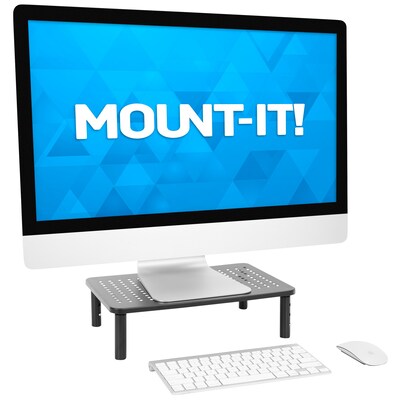 Mount-It! Adjustable Monitor Stand, Up to 32" Monitor, Gray, 2/Pack (MI-7364)