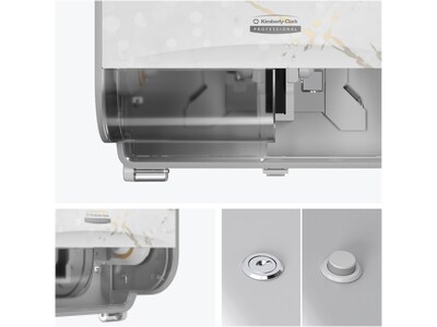 Kimberly-Clark Professional ICON Coreless 2-Roll Horizontal Toilet Paper Dispenser with Faceplate, C