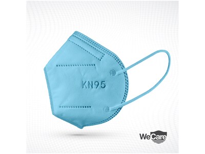 WeCare Disposable KN95 Face Mask, Adult, Blue, 20 Masks/Box, 3 Boxes/Pack (TBN203225)