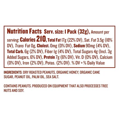 Justin's Honey Peanut Butter Squeeze Pack, 1.15oz, 60/Pack (307-00184)